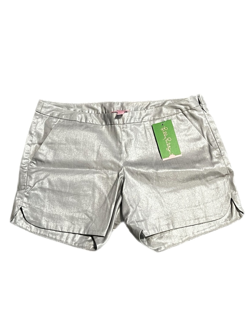 NWT Lilly Pulitzer Metallic Silver Kasia Shorts
